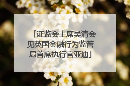 证监会主席吴清会见英国金融行为监管局首席执行官亚迪
