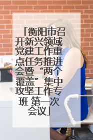 衡阳市召开新兴领域党建工作重点任务推进会暨“两个覆盖”集中攻坚工作专班 第一次会议