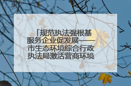 规范执法强根基 服务企业促发展——市生态环境综合行政执法局激活营商环境“绿色动能”