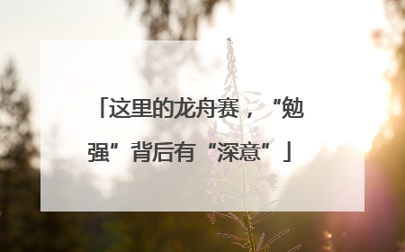 这里的龙舟赛，“勉强”背后有“深意”