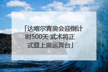 达喀尔青奥会迎倒计时500天 武术将正式登上奥运舞台