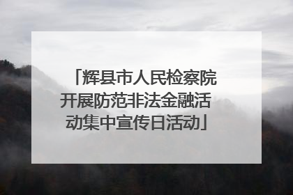 辉县市人民检察院开展防范非法金融活动集中宣传日活动