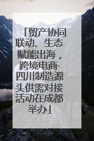 贸产协同联动、生态赋能出海，跨境电商·四川制造源头供需对接活动在成都举办