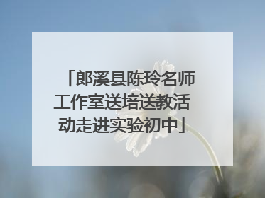郎溪县陈玲名师工作室送培送教活动走进实验初中