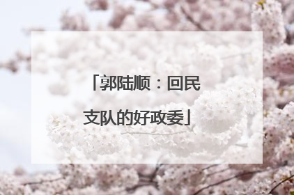 郭陆顺：回民支队的好政委