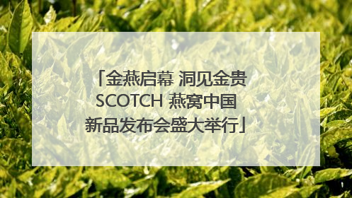 金燕启幕 洞见金贵 SCOTCH 燕窝中国新品发布会盛大举行