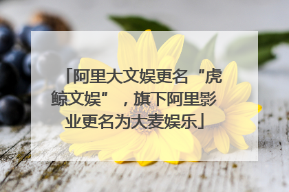 阿里大文娱更名“虎鲸文娱”，旗下阿里影业更名为大麦娱乐