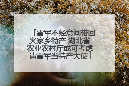 雷军不经意间带回火家乡特产 湖北省农业农村厅或可考虑请雷军当特产大使