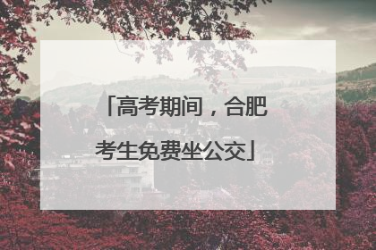 高考期间，合肥考生免费坐公交