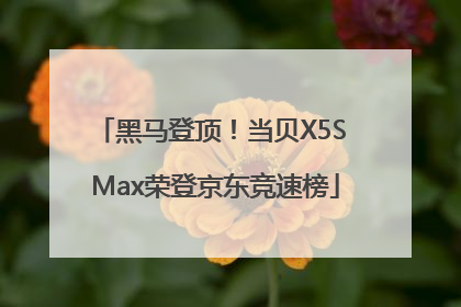 黑马登顶！当贝X5S Max荣登京东竞速榜