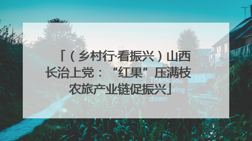 （乡村行·看振兴）山西长治上党：“红果”压满枝 农旅产业链促振兴