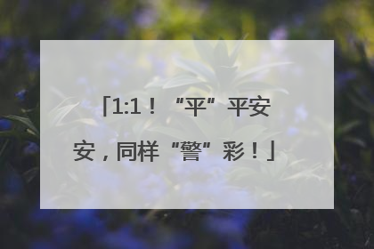 1:1！“平”平安安，同样“警”彩！