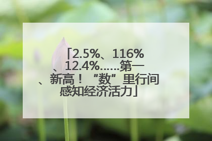 2.5%、116%、12.4%……第一、新高！“数”里行间感知经济活力