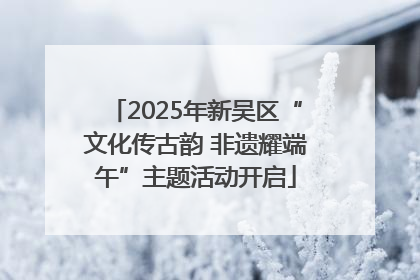 2025年新吴区“文化传古韵 非遗耀端午”主题活动开启