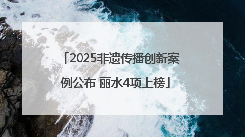2025非遗传播创新案例公布 丽水4项上榜