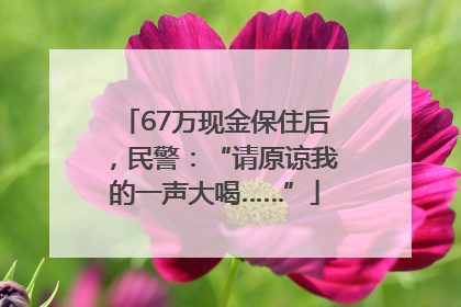 67万现金保住后，民警：“请原谅我的一声大喝……”
