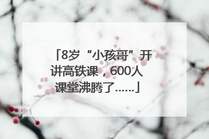 8岁“小孩哥”开讲高铁课，600人课堂沸腾了……