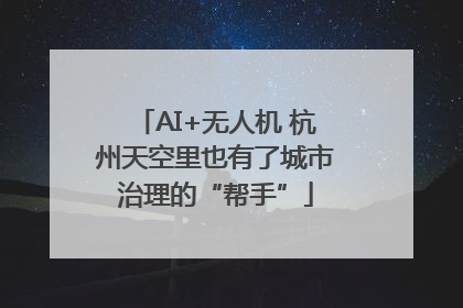 AI+无人机 杭州天空里也有了城市治理的“帮手”